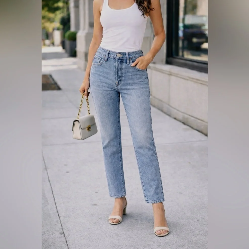 Levi’s High-Rise Straight Leg Jeans | Light Blue Wash | Classic Denim